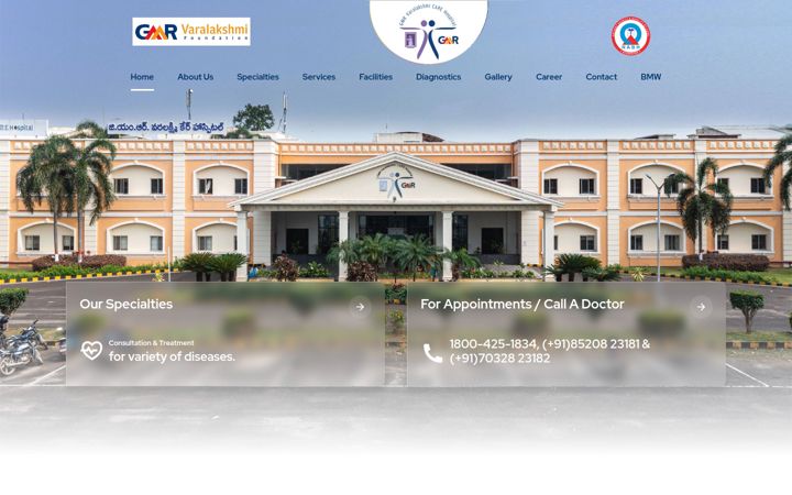 Screenshot of gmrcarehospitals.in