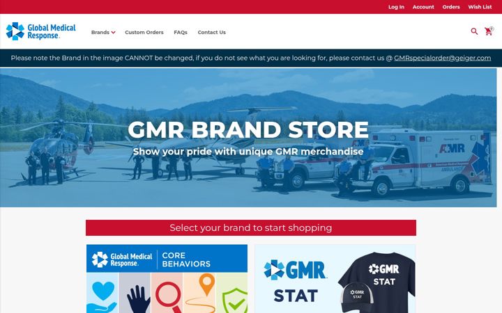 Screenshot of gmrfamilyofbrandsonlinestore.com