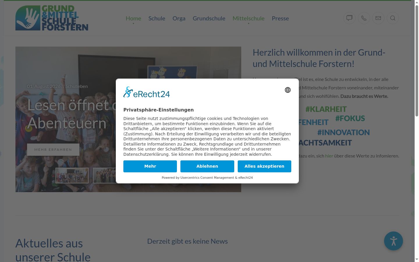 Screenshot tal-banner tal-kunsens muri qabel kwalunkwe interazzjoni