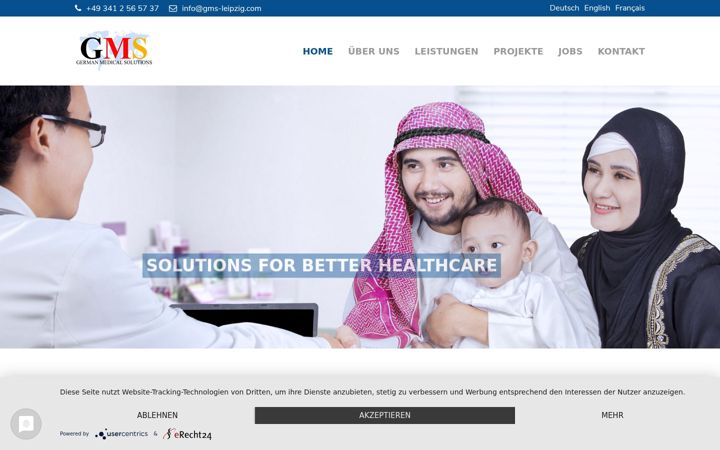 Screenshot of gms-germanmedicalsolutions.com