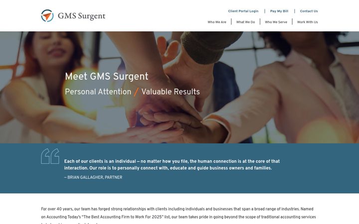 Screenshot of gmssurgent.com