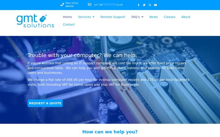 Screenshot of gmt-solutions.co.uk