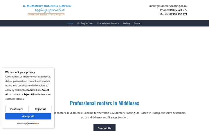 Screenshot of gmummeryroofing.co.uk