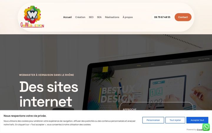 Screenshot of gmwebdesign.fr