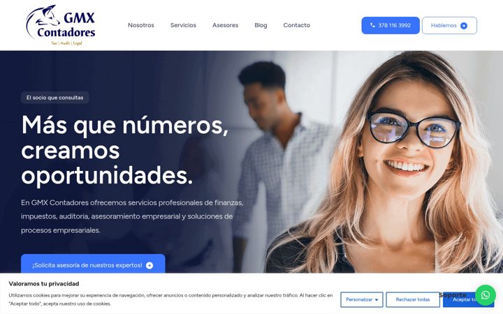 Screenshot of gmxcontadores.com