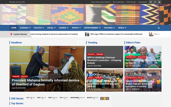 Screenshot of gna.org.gh