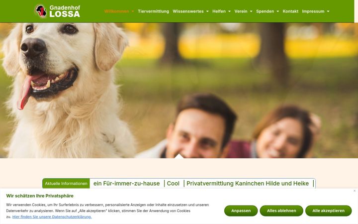 Screenshot of gnadenhof-lossa.de