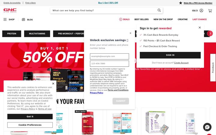 Screenshot of gnc.ca