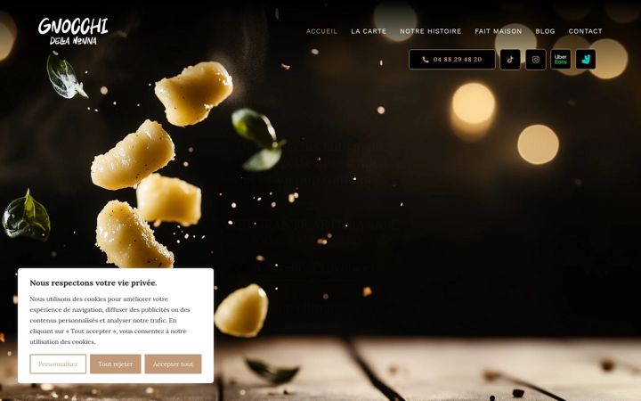 Screenshot of gnocchidellanonna.fr