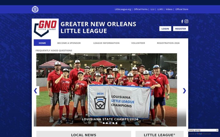 Screenshot of gnojprdlittleleague.org
