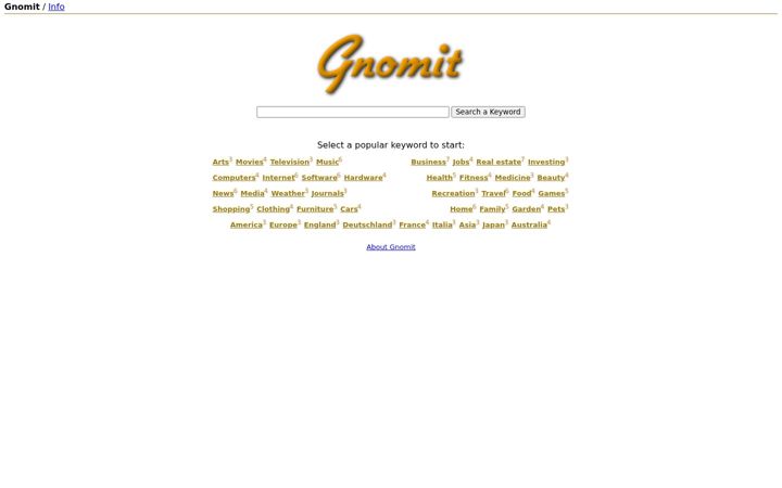 Snimka zaslona za gnomit.com