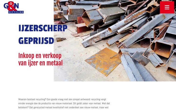 Screenshot of gnrecycling.nl