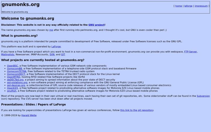 Screenshot of gnumonks.org