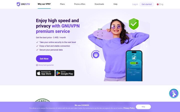 Ekrano kopija gnuvpn.com