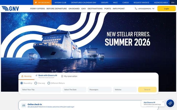 Screenshot of gnv.com