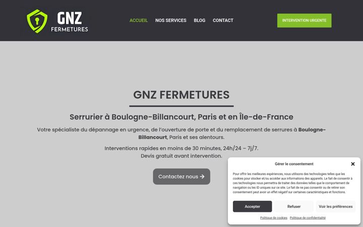 Screenshot of gnzfermetures.com