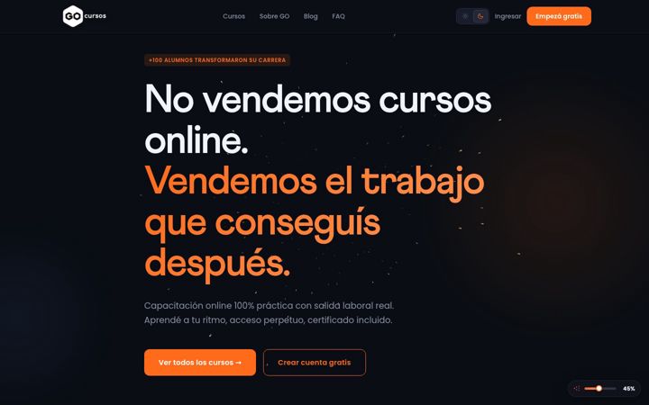 Screenshot of go-cursos.com