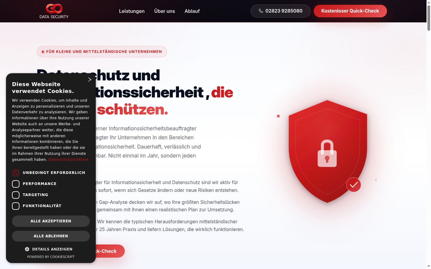 Screenshot of the consent banner shown before any interaction