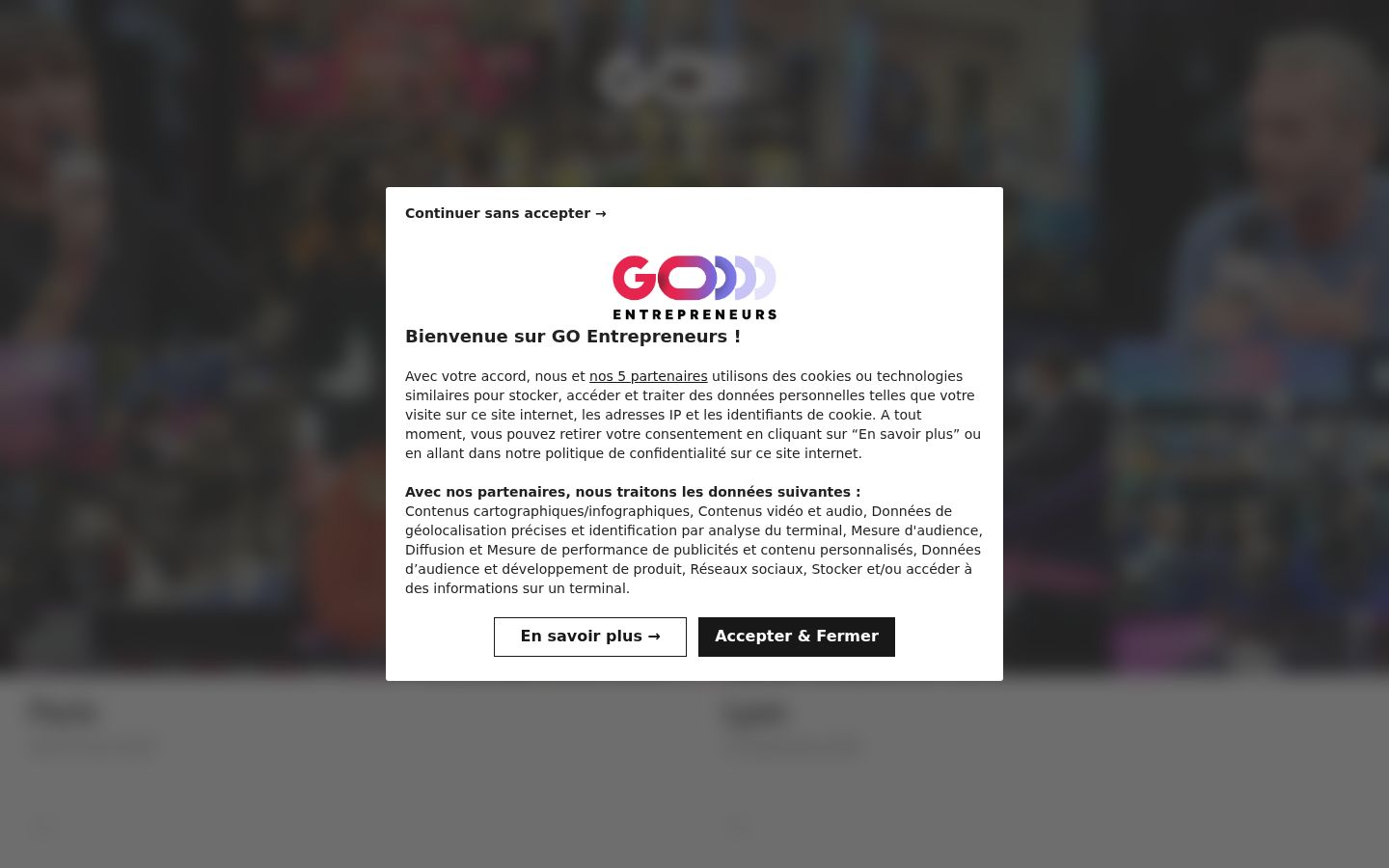 Screenshot del banner di consenso mostrato prima di qualsiasi interazione