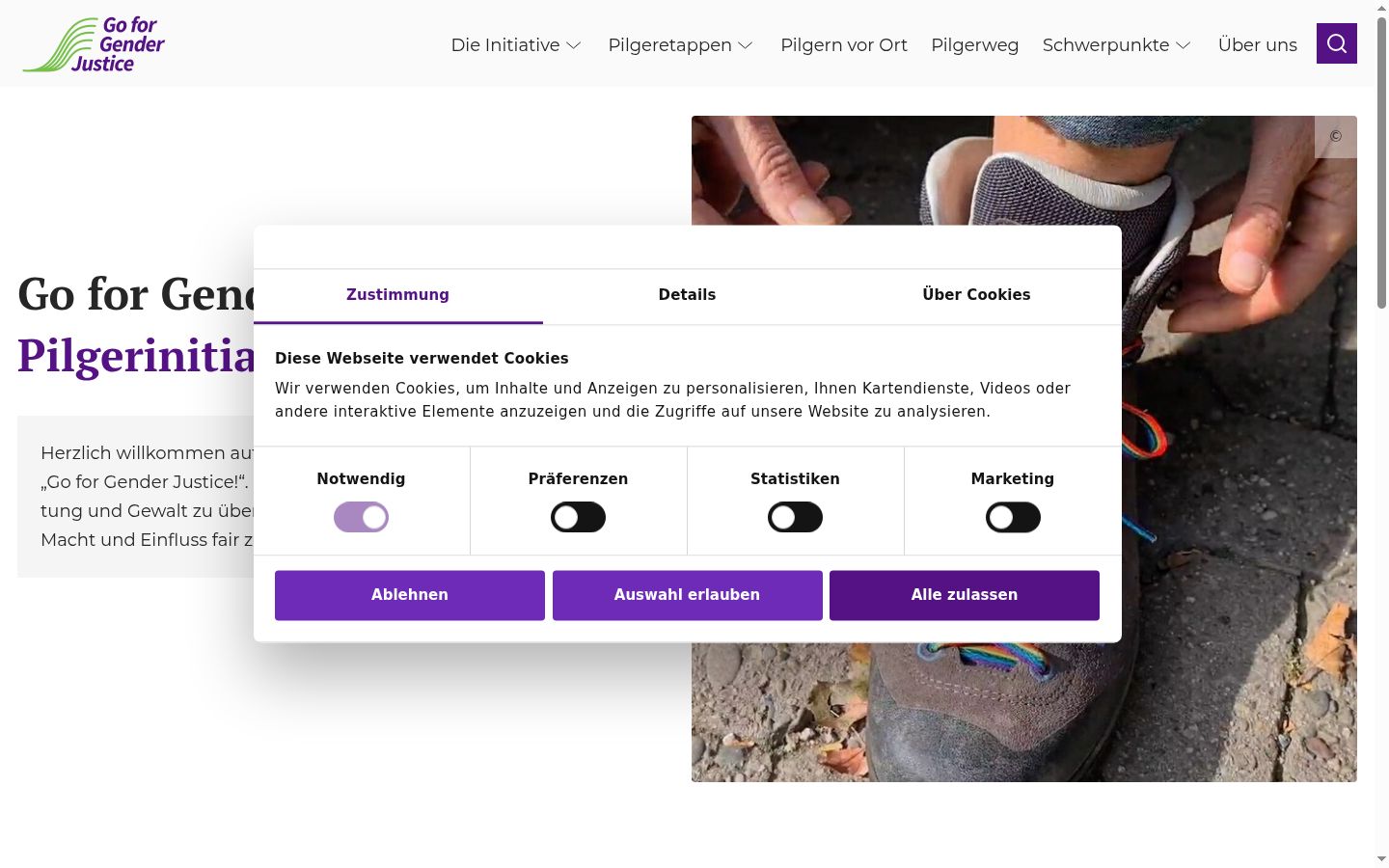 Screenshot of the consent banner shown before any interaction