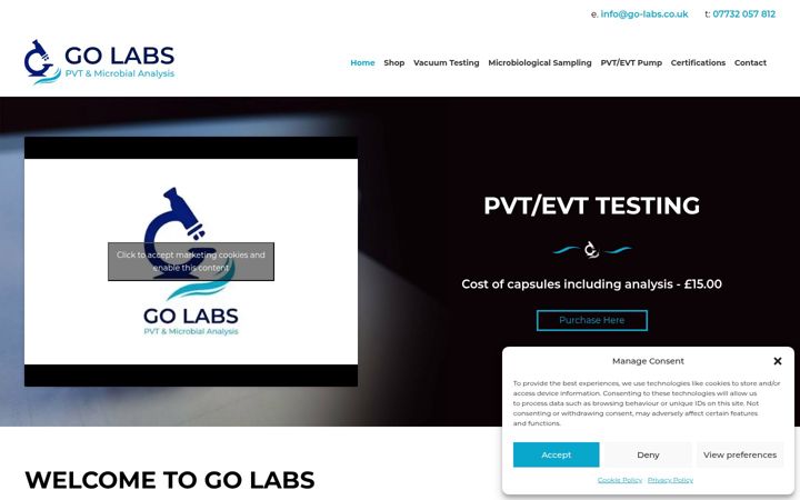 Screenshot of go-labs.co.uk