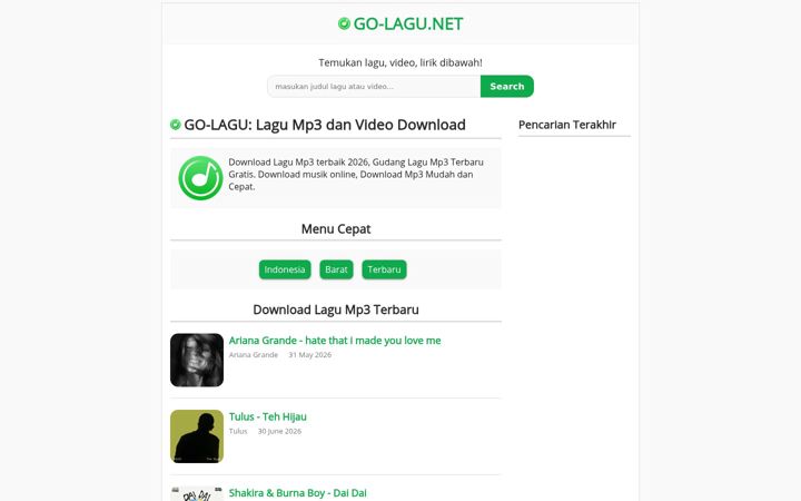 Screenshot of go-lagu.net
