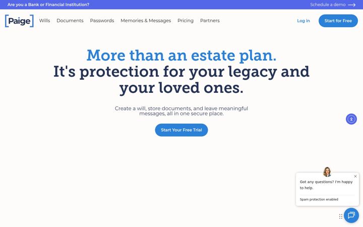 Screenshot of go-paige.com