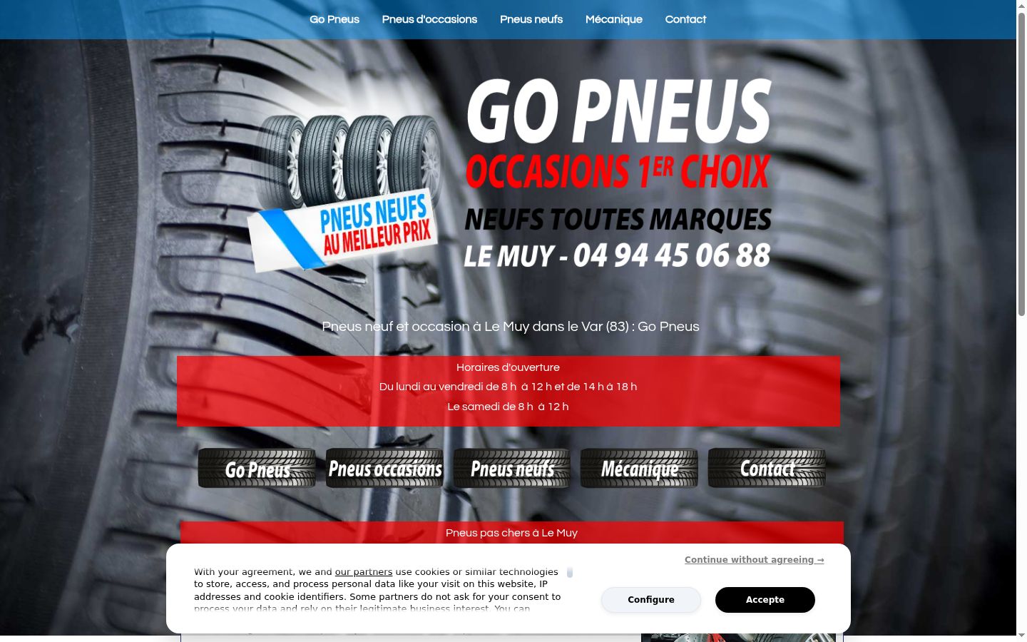 Screenshot of the consent banner shown before any interaction