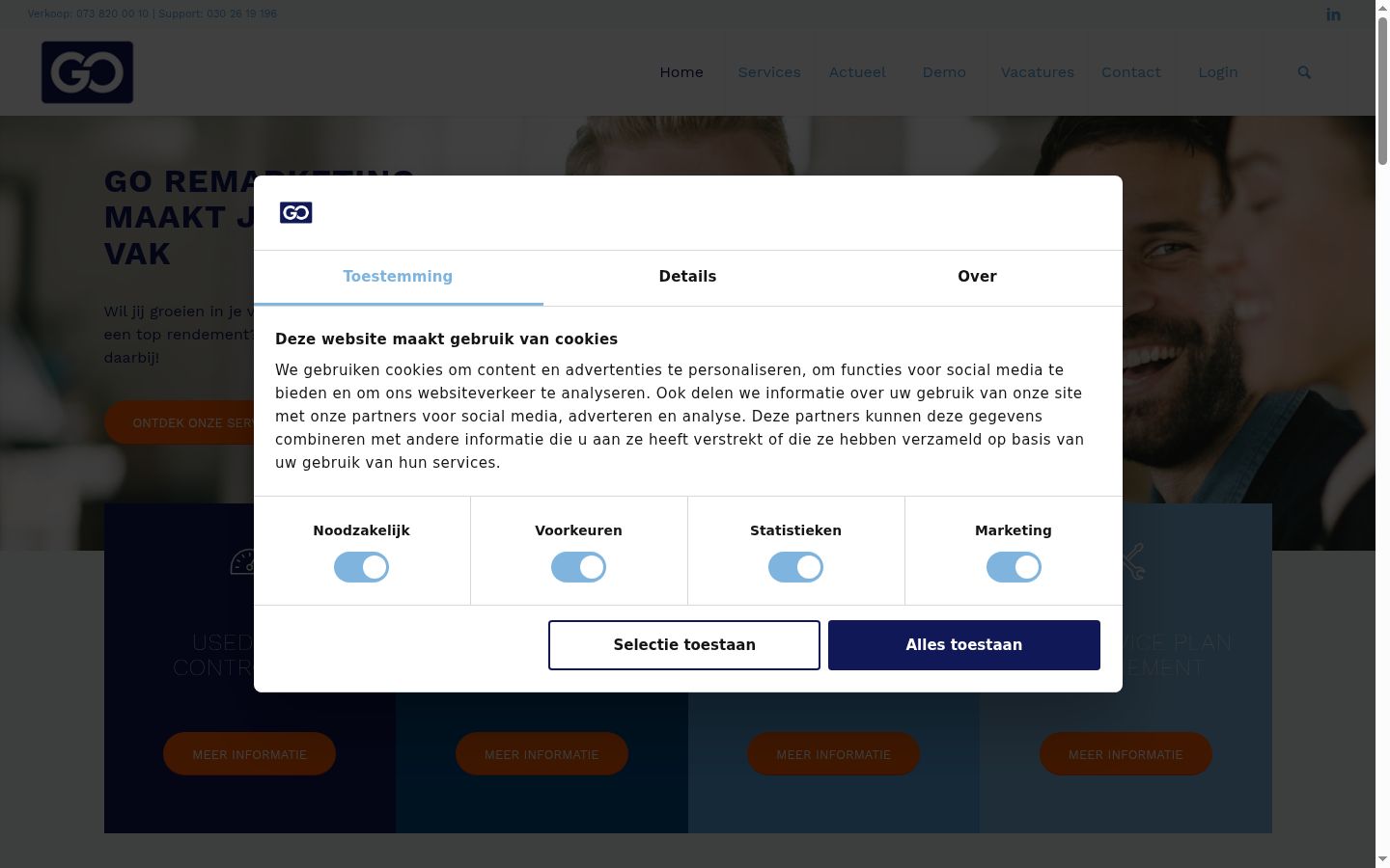 Capture d'écran de la bannière de consentement affichée avant toute interaction