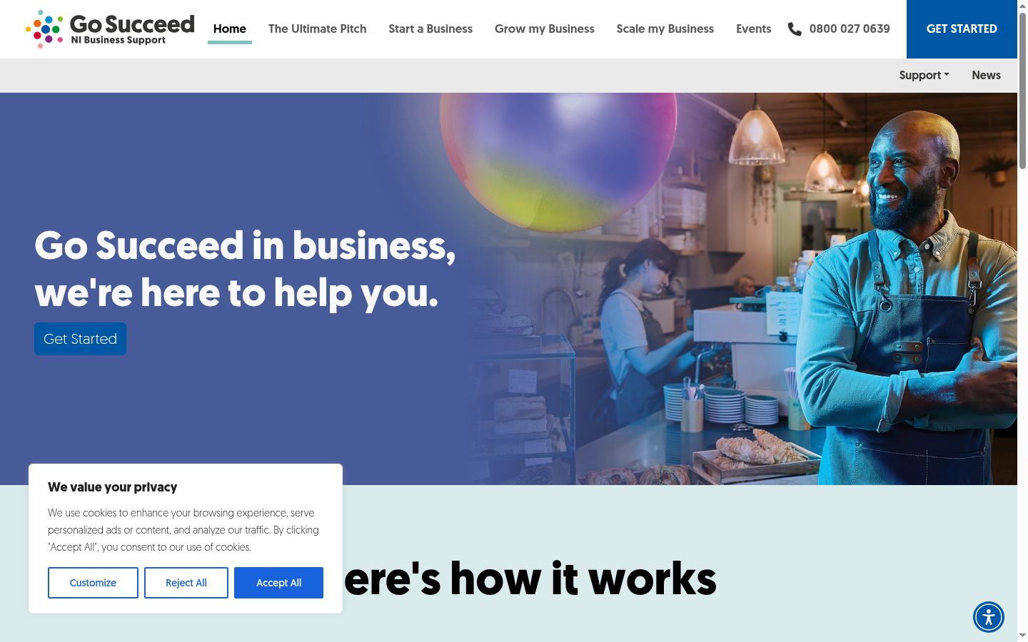 Screenshot of the consent banner shown before any interaction