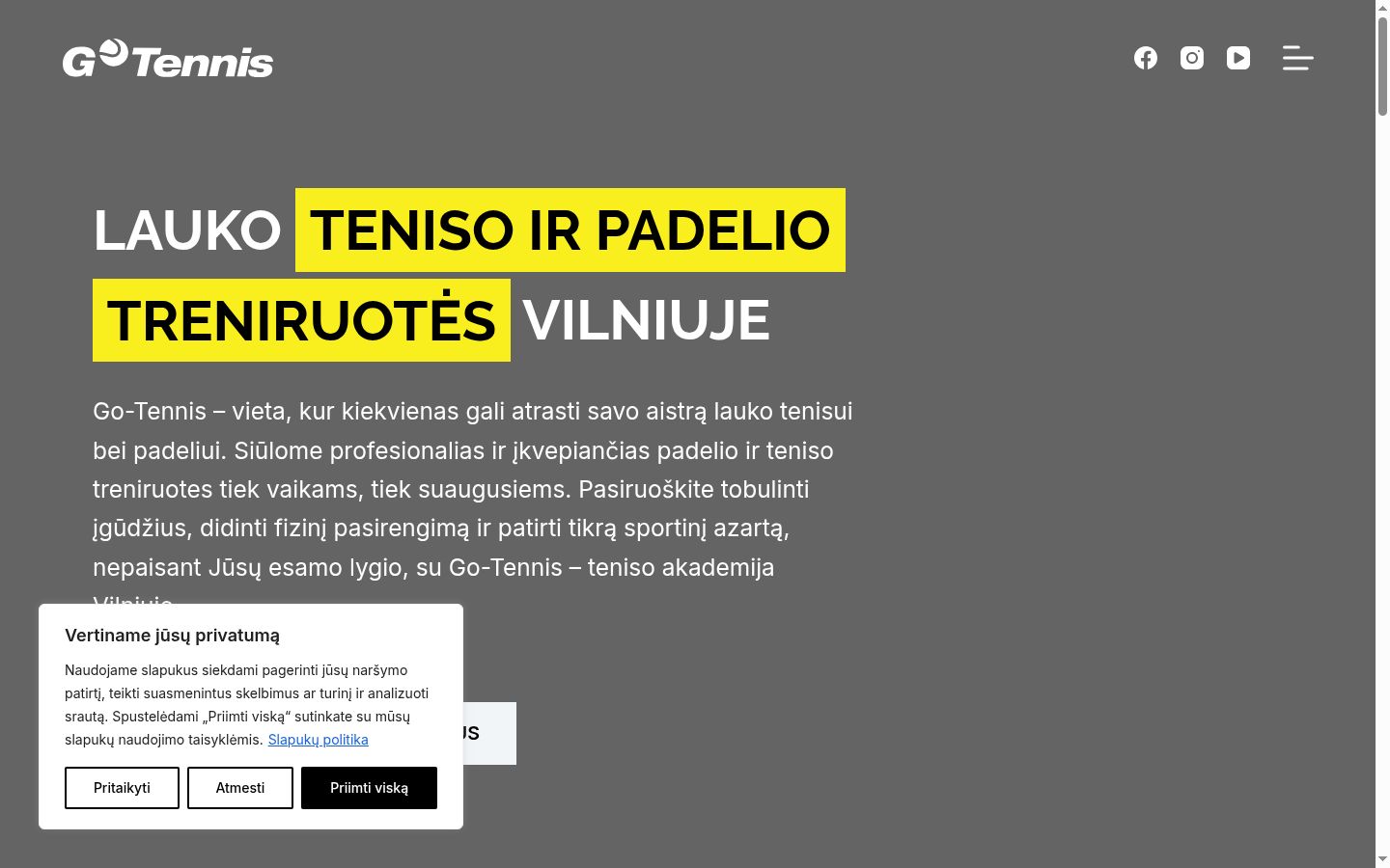 Screenshot tal-banner tal-kunsens muri qabel kwalunkwe interazzjoni