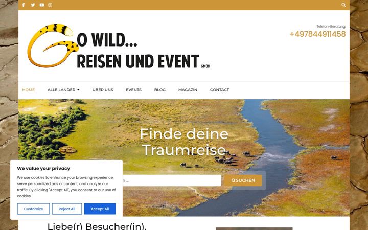 Screenshot of go-wild-reisen.de