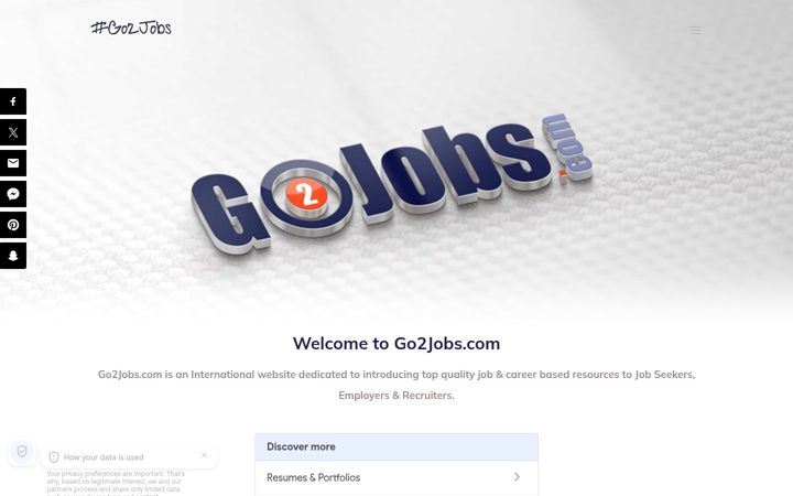 Screenshot of go2jobs.com