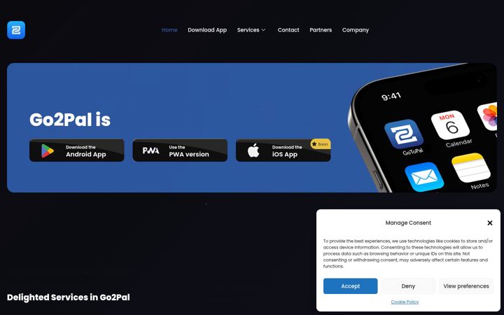 Screenshot of go2pal.com