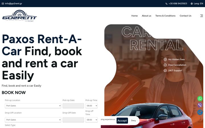 Screenshot of go2rent.gr