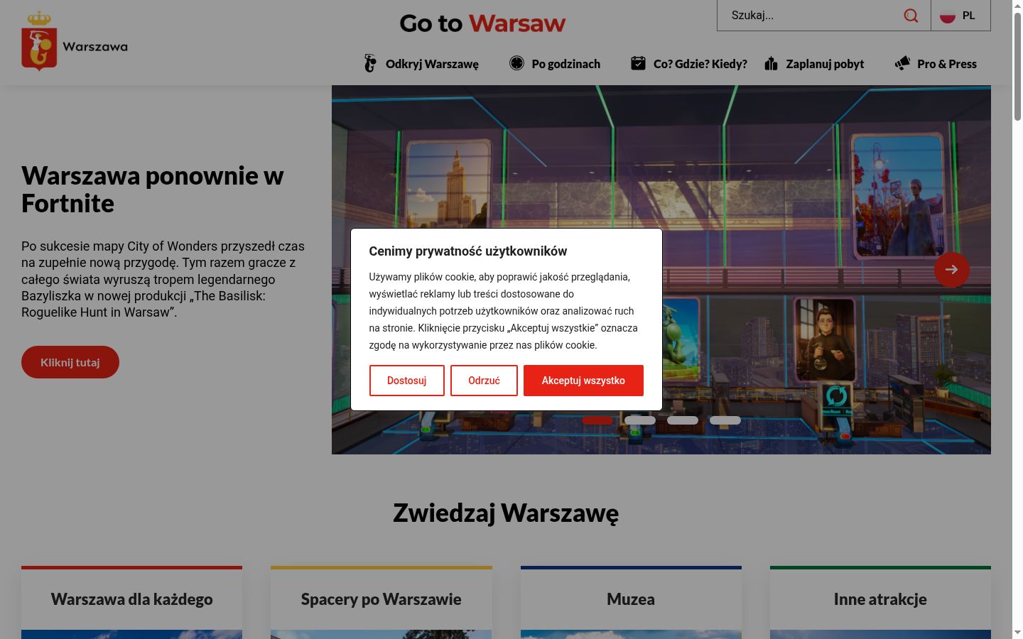 Screenshot del banner di consenso mostrato prima di qualsiasi interazione