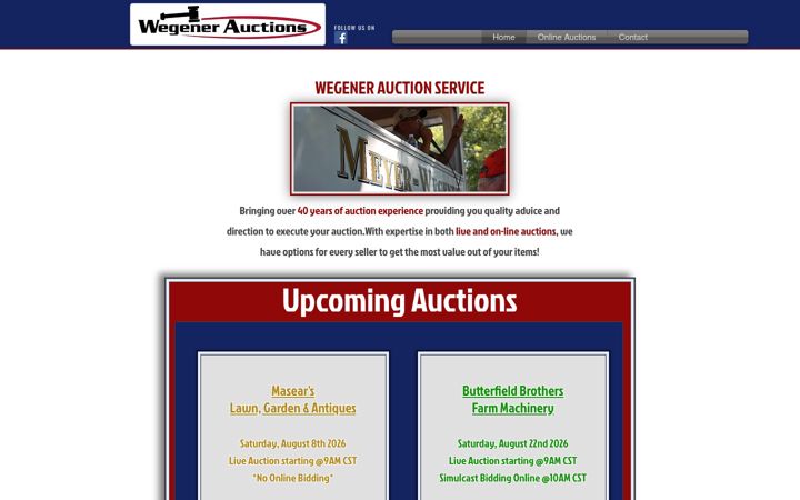 Screenshot of go2wegenerauctions.com