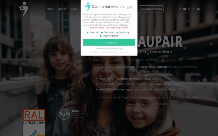 Screenshot of go4aupair.de