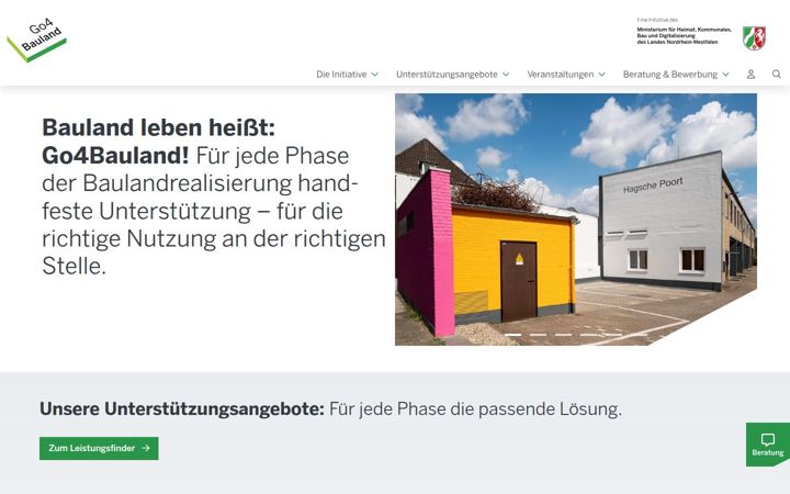 Screenshot of go4bauland.nrw