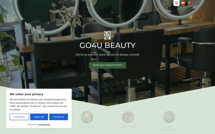 Screenshot of go4ubeauty.com