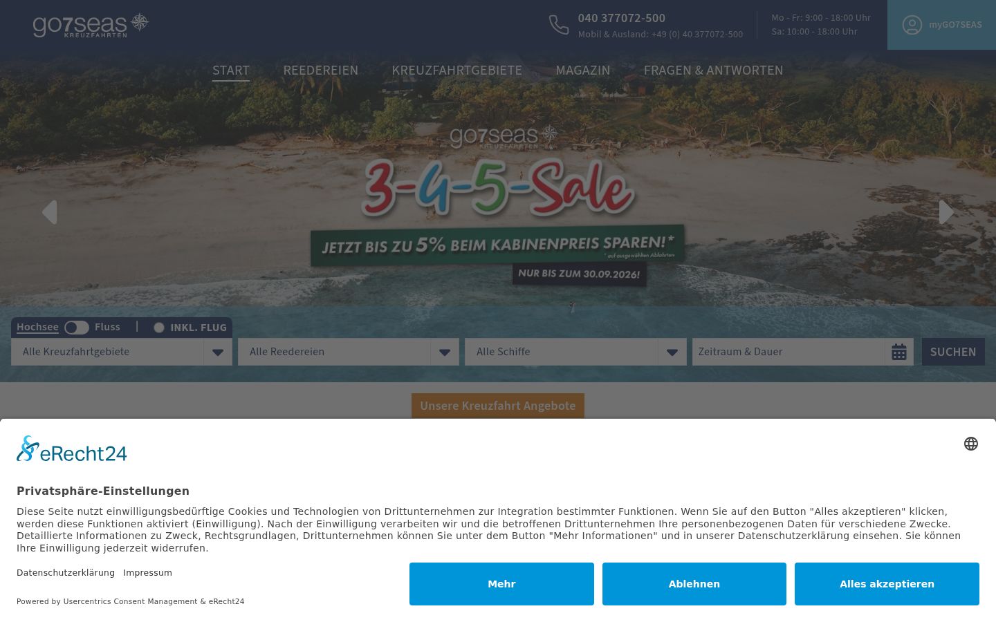 Screenshot of the consent banner shown before any interaction