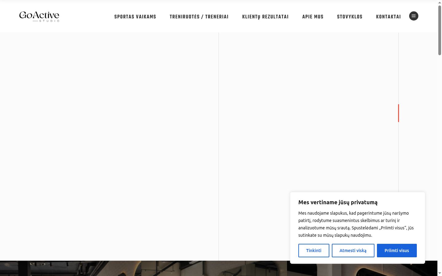 Screenshot del banner di consenso mostrato prima di qualsiasi interazione