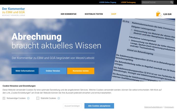 Screenshot of goae-kommentar.de