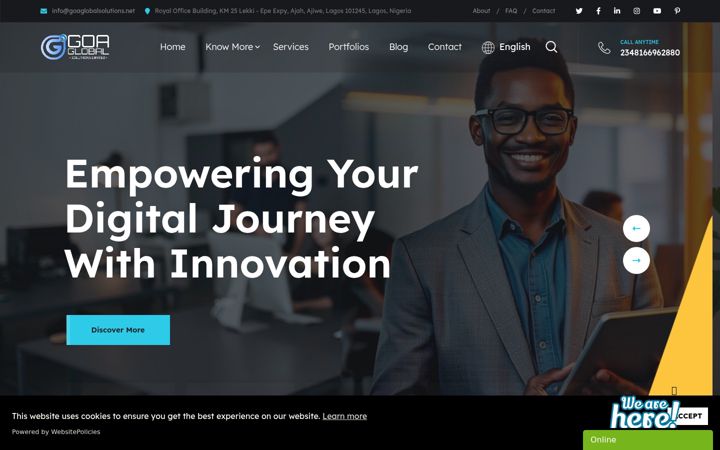 Screenshot of goaglobalsolutions.net