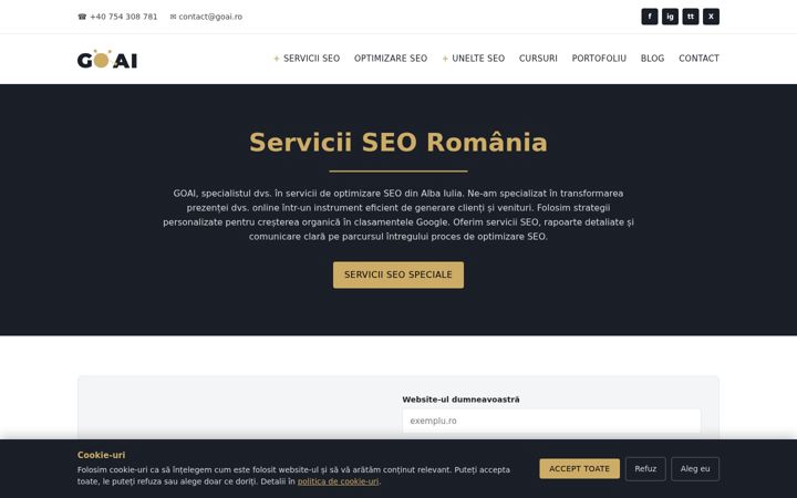 Screenshot of goai.ro