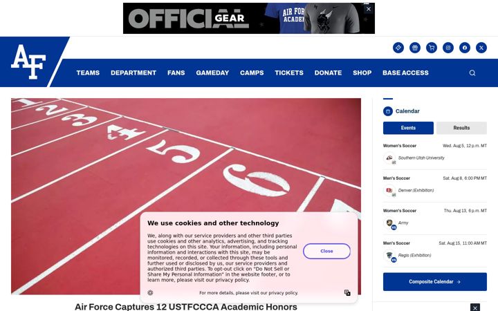 Ekrānuzņēmums no goairforcefalcons.com