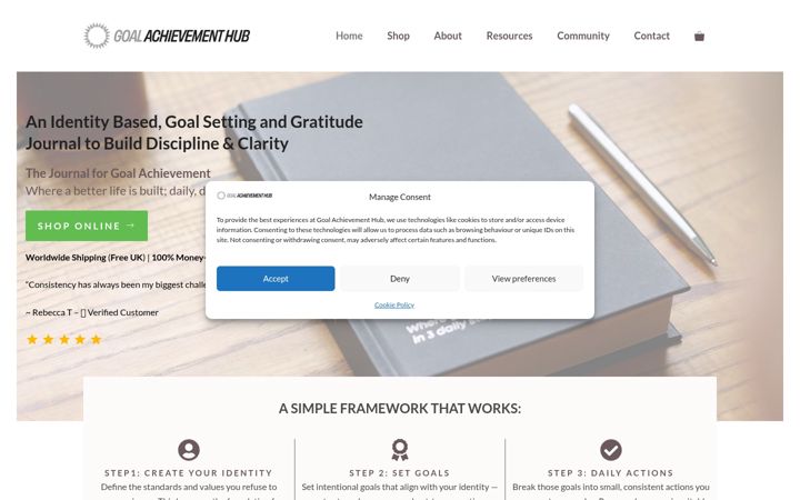 Screenshot of goalachievementhub.com