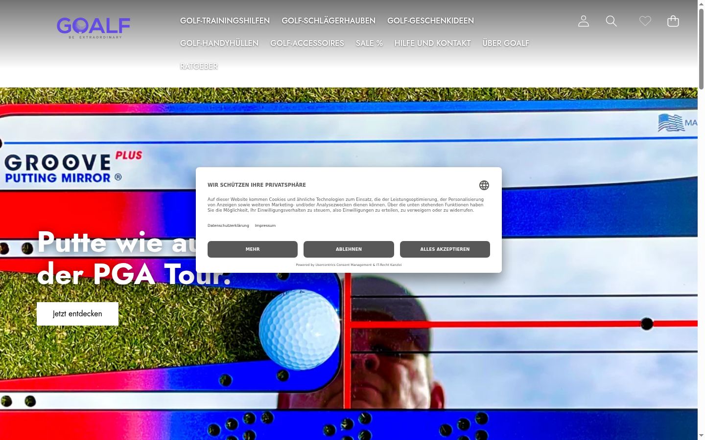 Skjermbilde av samtykkebanneret slik det vises før noen interaksjon