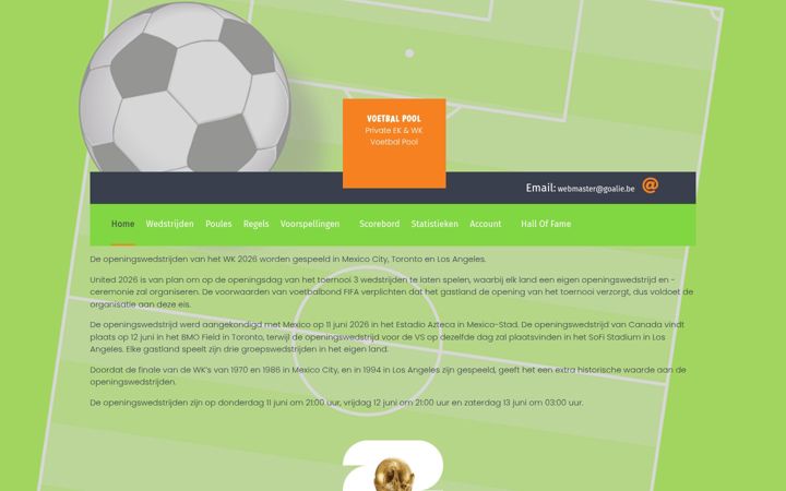 Screenshot of goalie.be