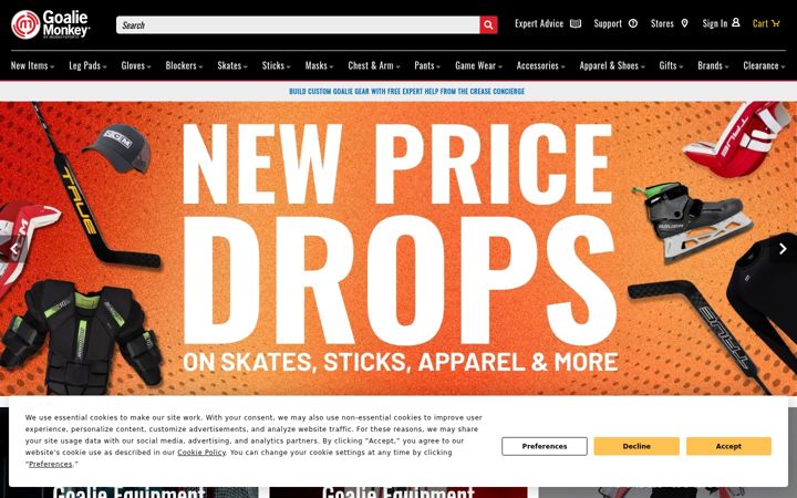 Screenshot of goaliemonkey.com